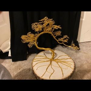 Handmade Gold wire bonsai tree